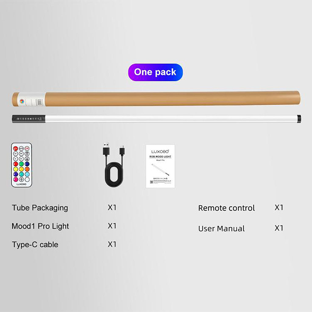 Tube lumineux LED RGB portatif professionnel à spectre complet, IRC 95+