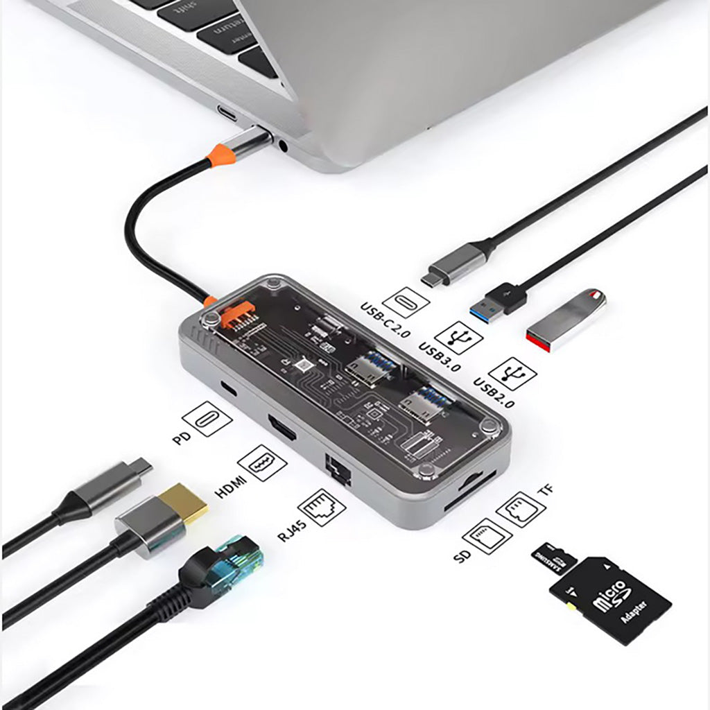 CYBER CORE : Hub 7-in-1 trasparente