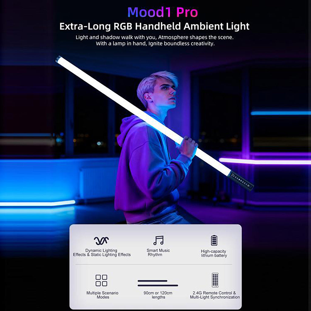 Professional Full Spectrum Handheld RGB Tube Light, CRI 95+