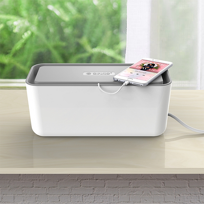 Premium Desk Cable Management Box & Device Stand