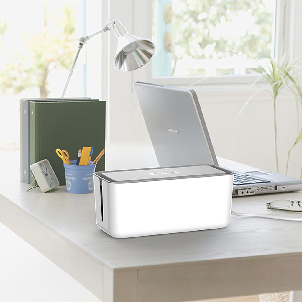 Premium Desk Cable Management Box & Device Stand
