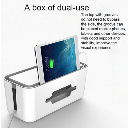 Premium Desk Cable Management Box & Device Stand