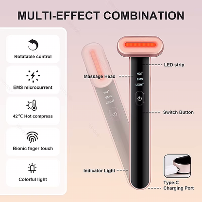 Bacchetta viso a microcorrente EMS e LED (Tipo-C)