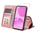 Leather Phone Case with screen protector & card slot for OnePlus Nord CE6 Lite
