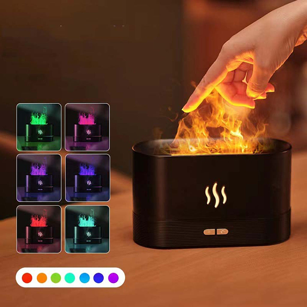 Humidificateur intelligent à ultrasons et diffuseur d'arômes à flamme RVB