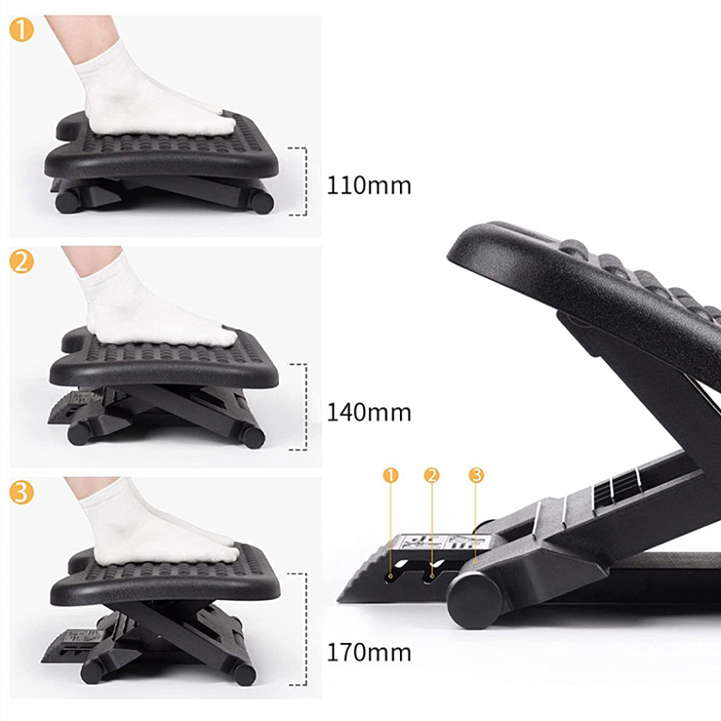 ✨ Ergonomic Bio-Active Adjustable Massage Footrest