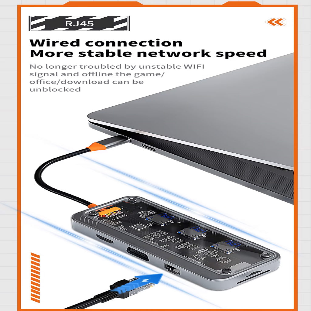 CYBER CORE : Hub 7-in-1 trasparente