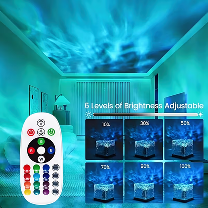 Projecteur ambiant à ondulations aquatiques cinétiques
